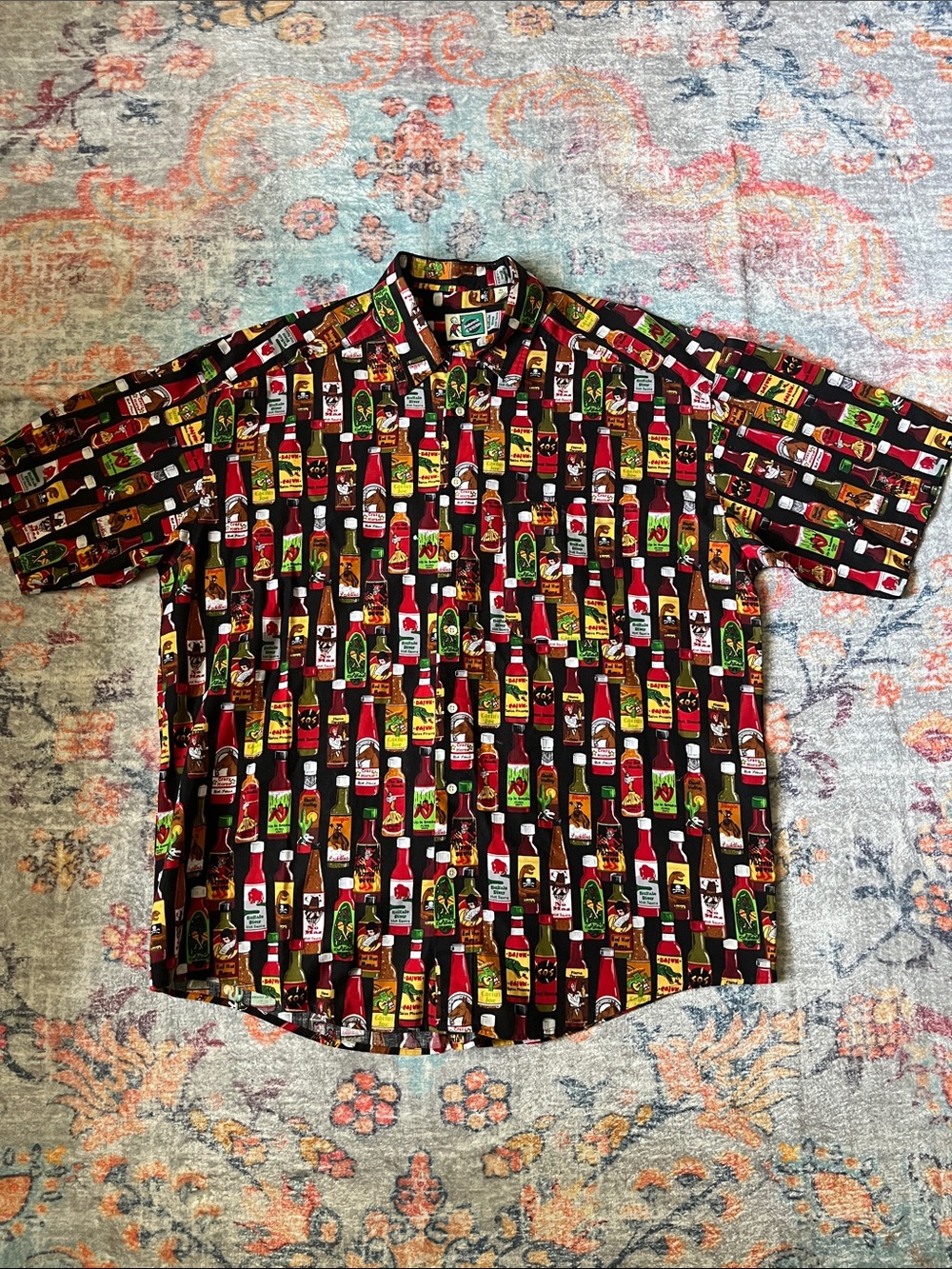 Vintage Men’s Johnny Cotton Short Sleeve Hot Sauce Cotton Shirt